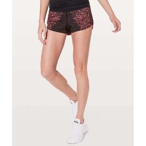 Lululemon Speed Up Shorts 2.5" womens Running Floral Pink Black size 10 reg